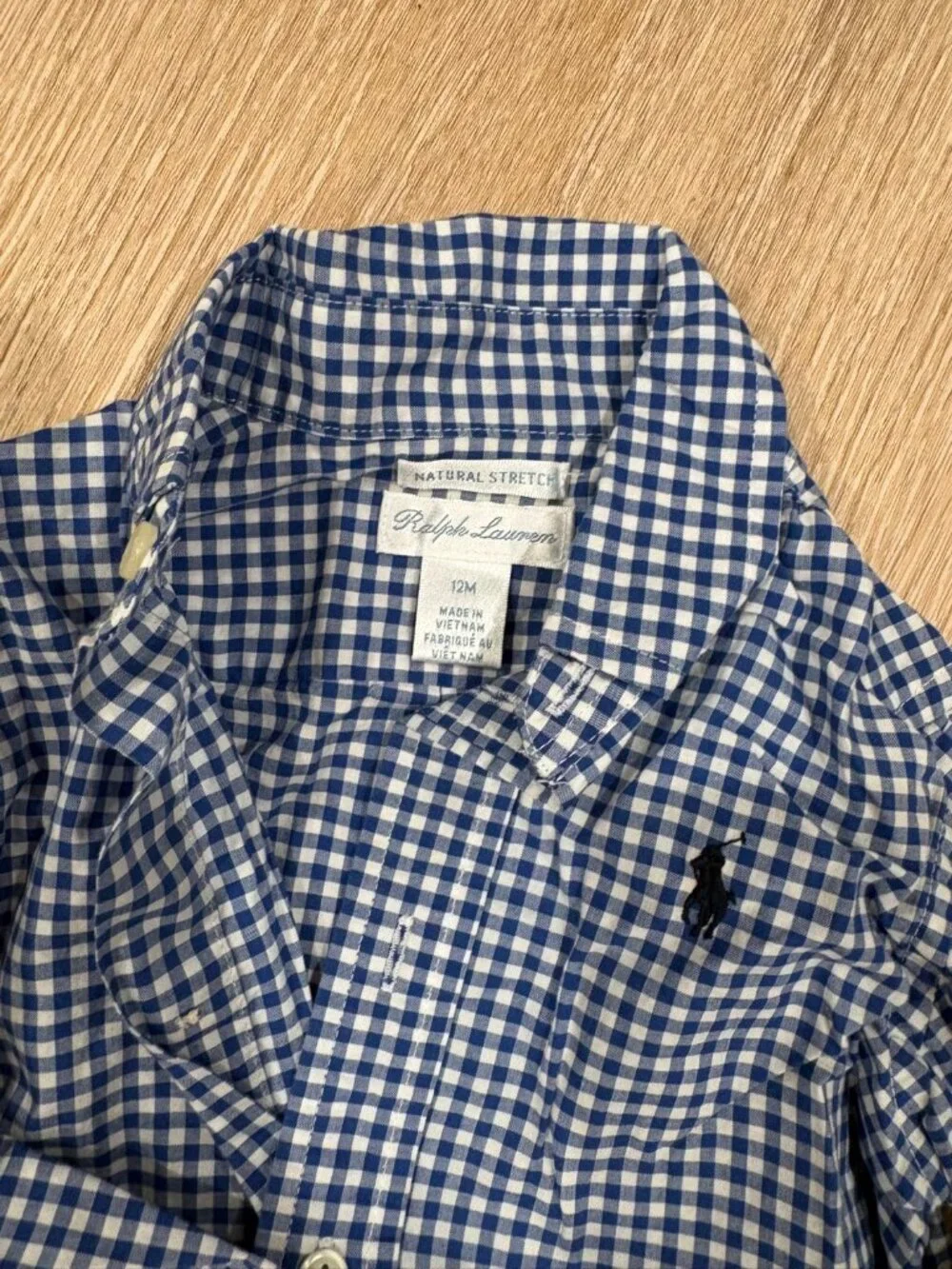 Ralph Lauren Gingham Shirt & Pants Set 12M Baby Boy